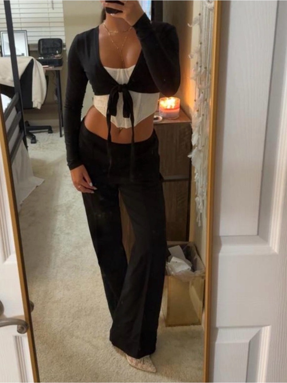 Theory High-Rise Wide-Leg Women’s Pants in Black